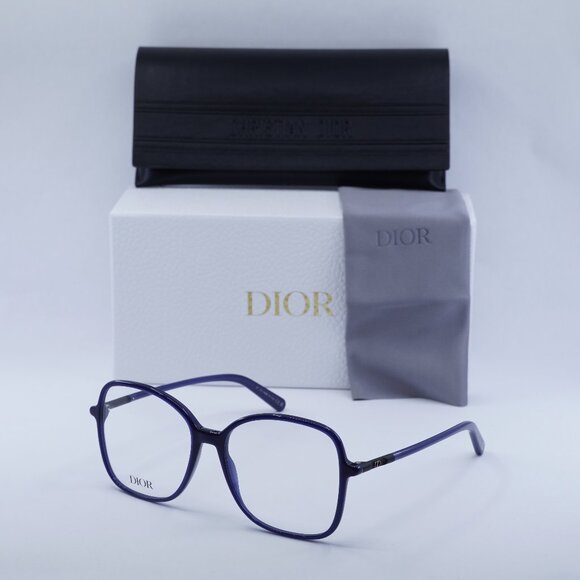 Final Price! Dior MINI CD O B2I 7400 Shiny Blue Eyeglasses 55mm - Picture 1 of 10